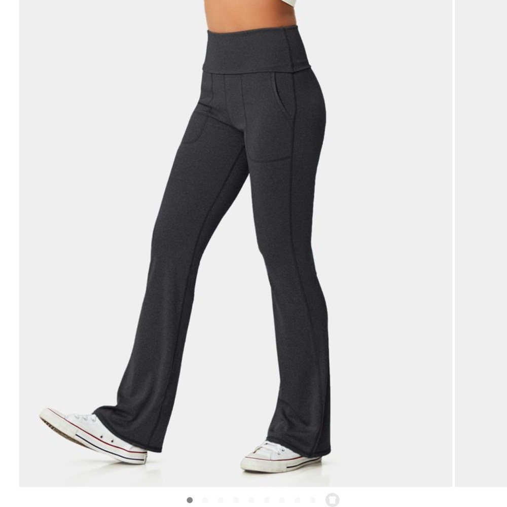 NWOT - super high waisted fold over flare leggings. Halara - carbon black